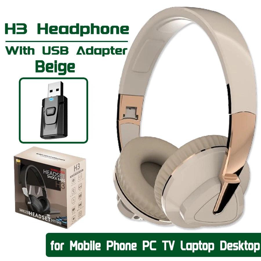 Bluetooth TV Headphones with USB Adapter & Mic