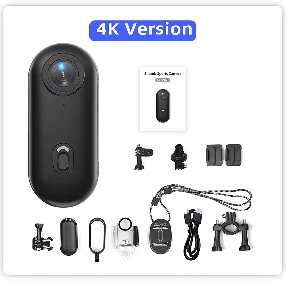 4K HD Mini WiFi Action Camera for Motorcycle, Bike & Body POV Recording