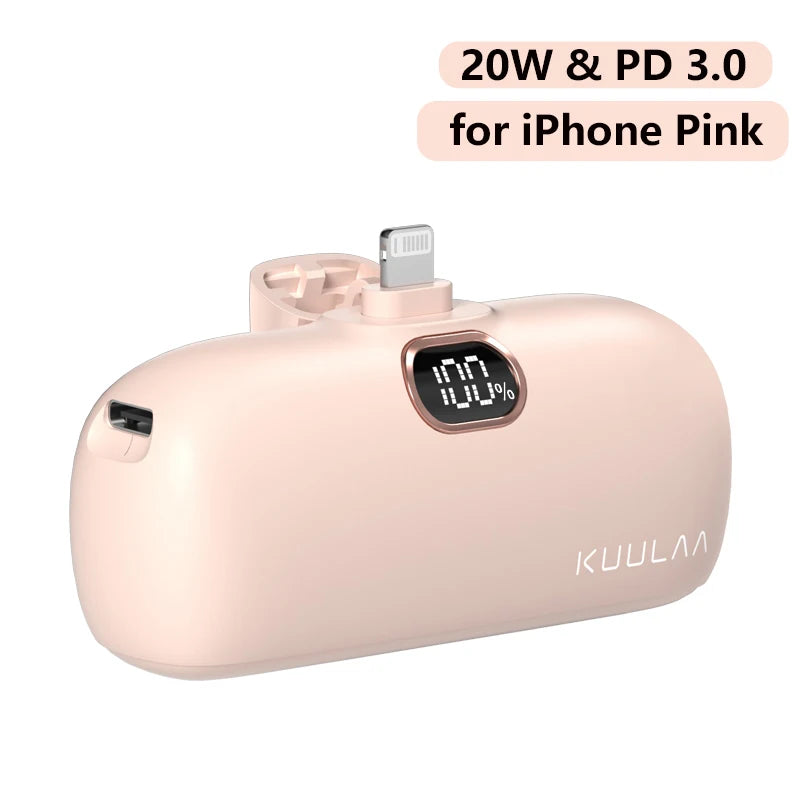 KUULAA 5000mAh Mini Power Bank – Fast Charging Portable Charger