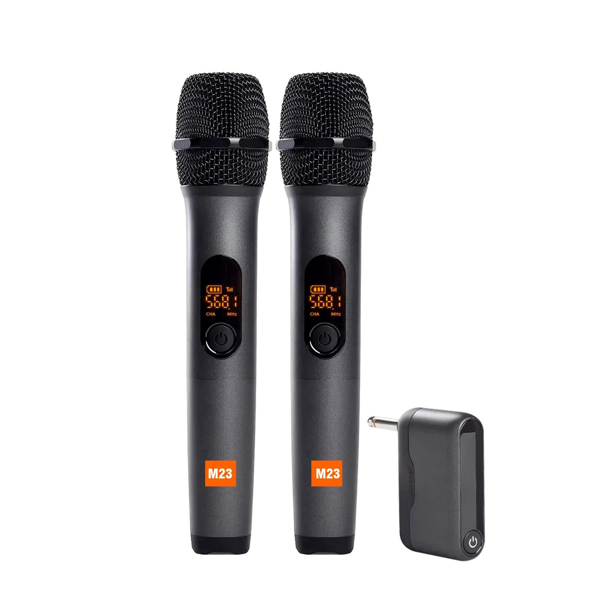 Dual Wireless Microphone System Rechargeable Handheld Karaoke Mic Set