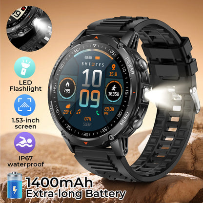 Military Smart Watch for Men | 10ATM Waterproof Bluetooth Call