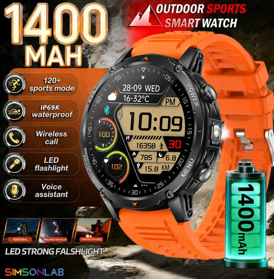 Military Smart Watch for Men | 10ATM Waterproof Bluetooth Call