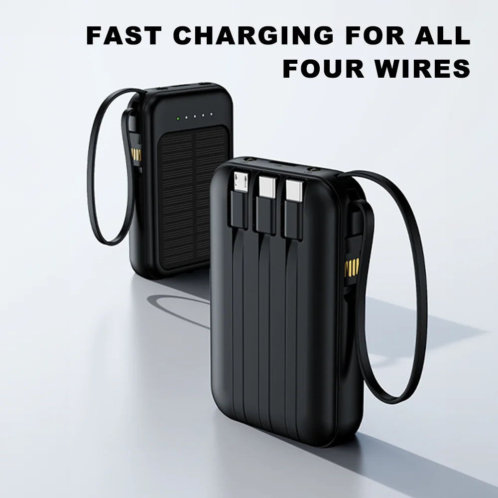Solar Power Bank – Fast Portable Charger with LED Light