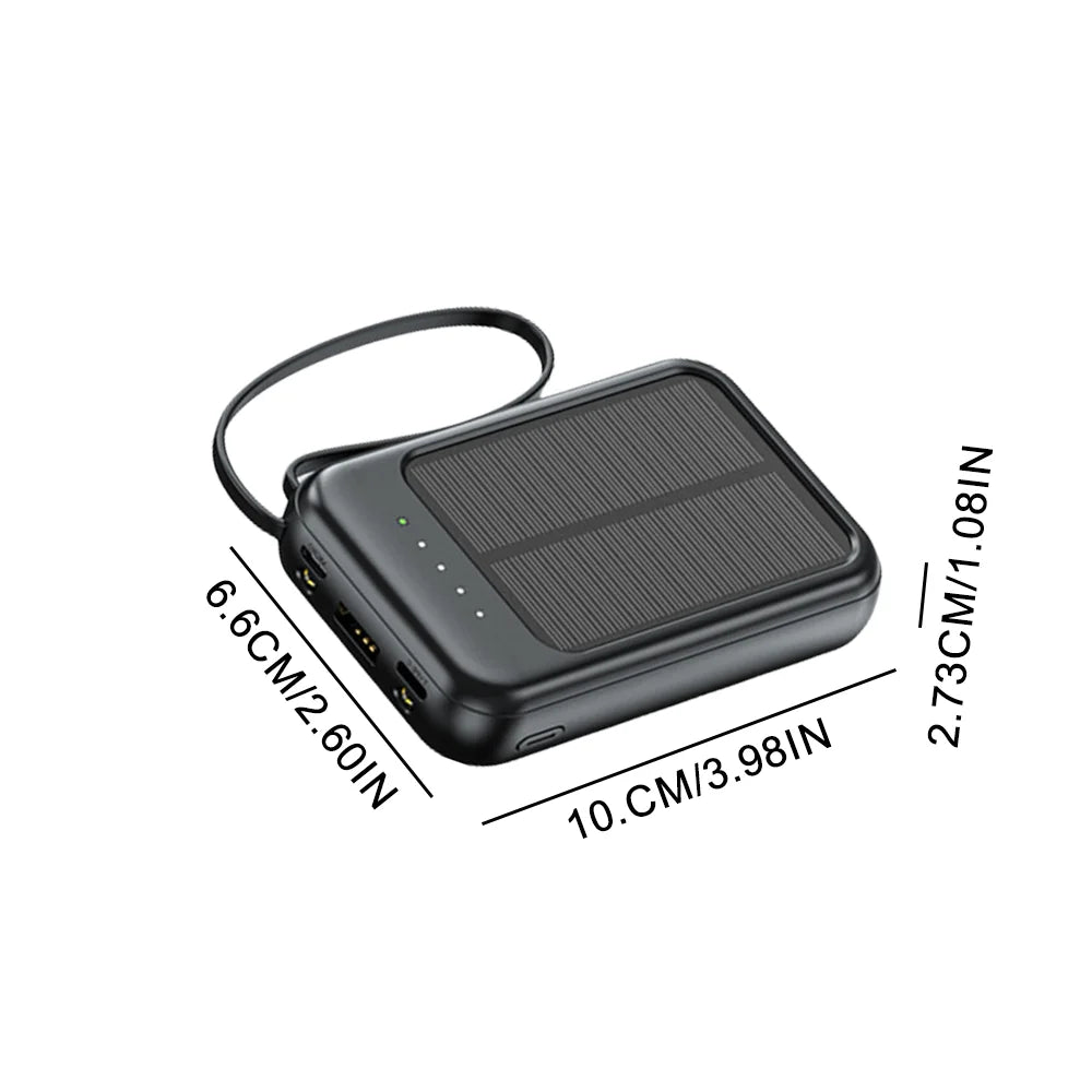Solar Power Bank – Fast Portable Charger with LED Light