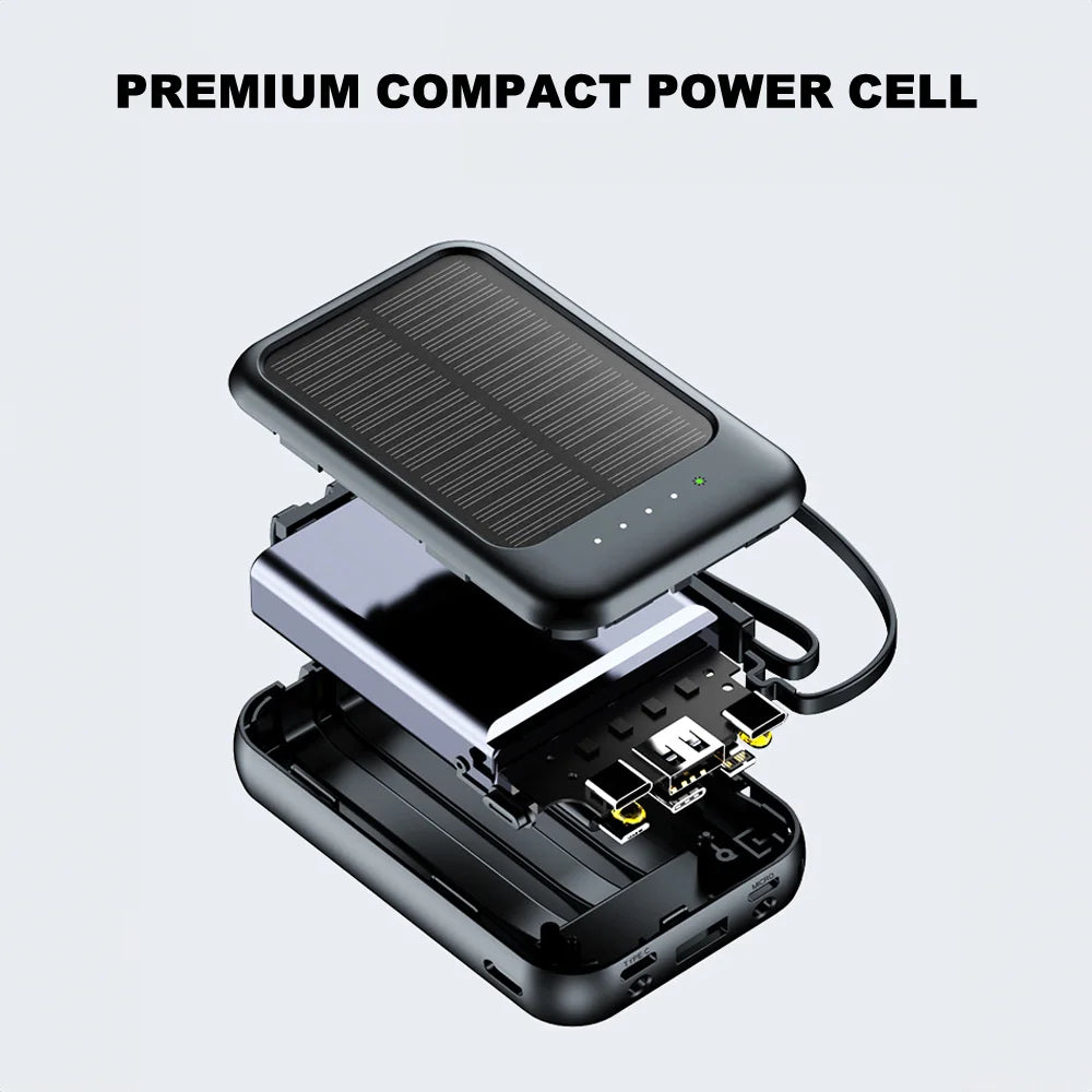 Solar Power Bank – Fast Portable Charger with LED Light