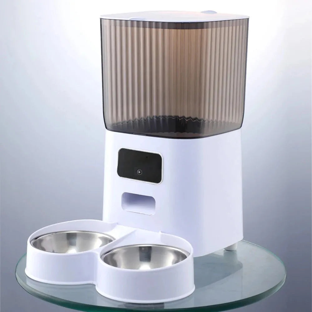 Smart Dual Bowl Pet Feeder with Camera