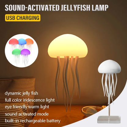 Bionic Jellyfish Night Light – USB Rechargeable Floating RGB Lamp