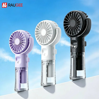 Portable 3-in-1 Mist Cooling Fan – USB Rechargeable Handheld Air Cooler