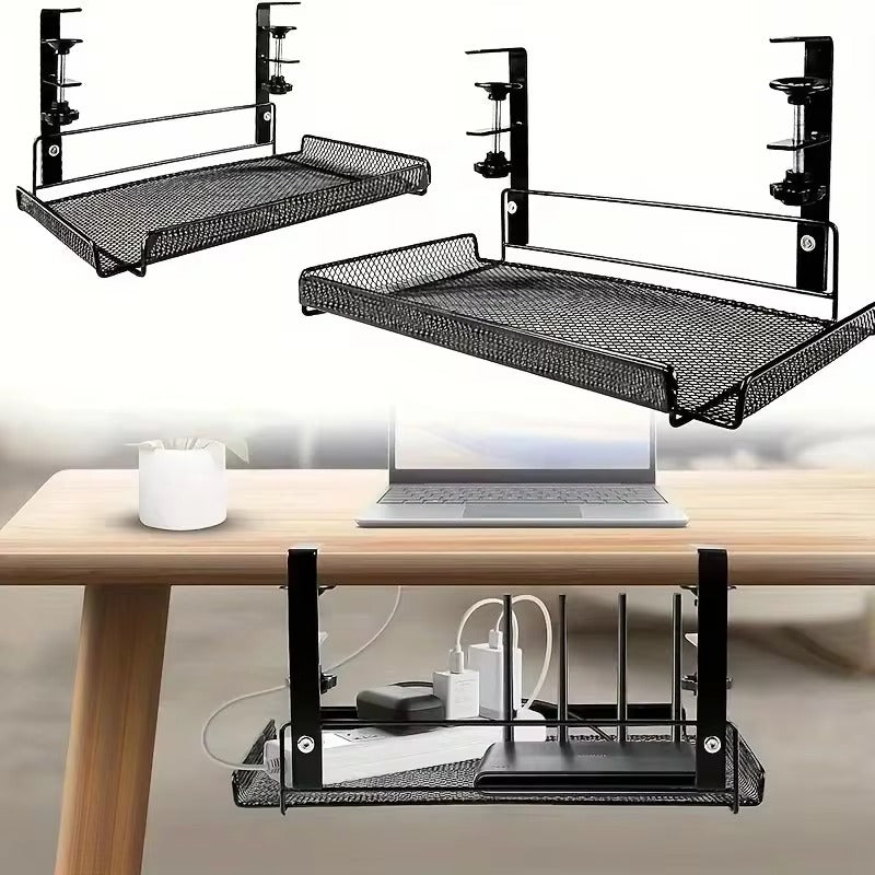 Under Desk Cable Management Tray – No Drill Steel