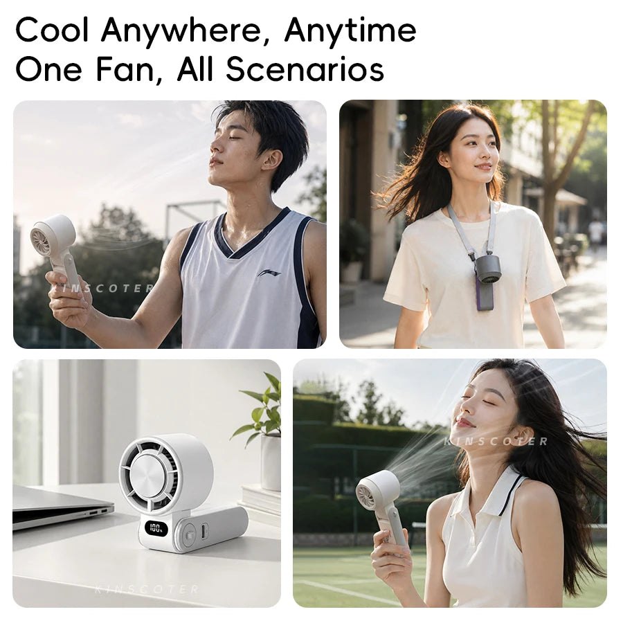 High-Speed Rechargeable Handheld Cooling Fan