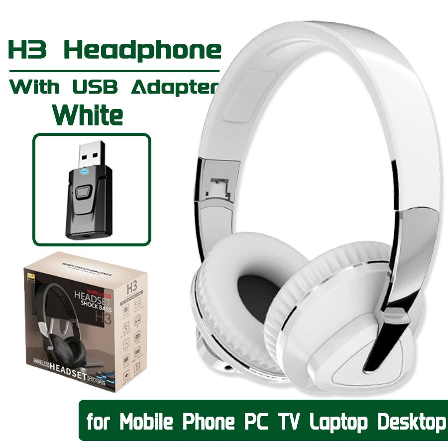 Bluetooth TV Headphones with USB Adapter & Mic