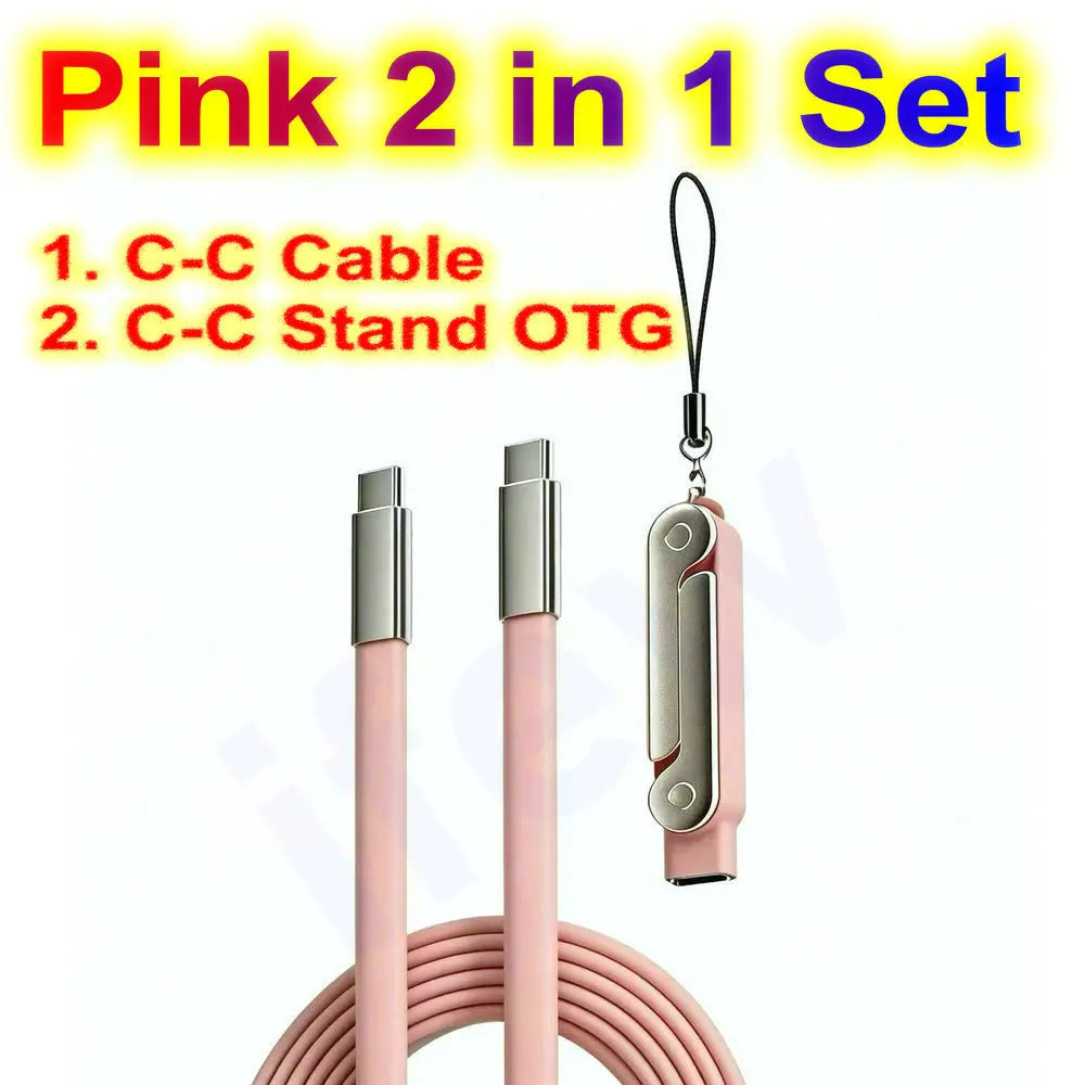 240W Fast Charging Cable with Foldable Stand