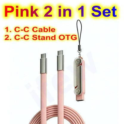 240W Fast Charging Cable with Foldable Stand