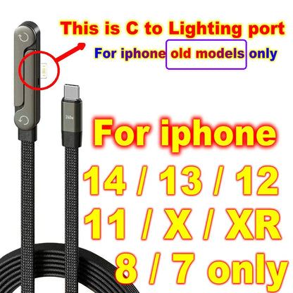 240W Fast Charging Cable with Foldable Stand