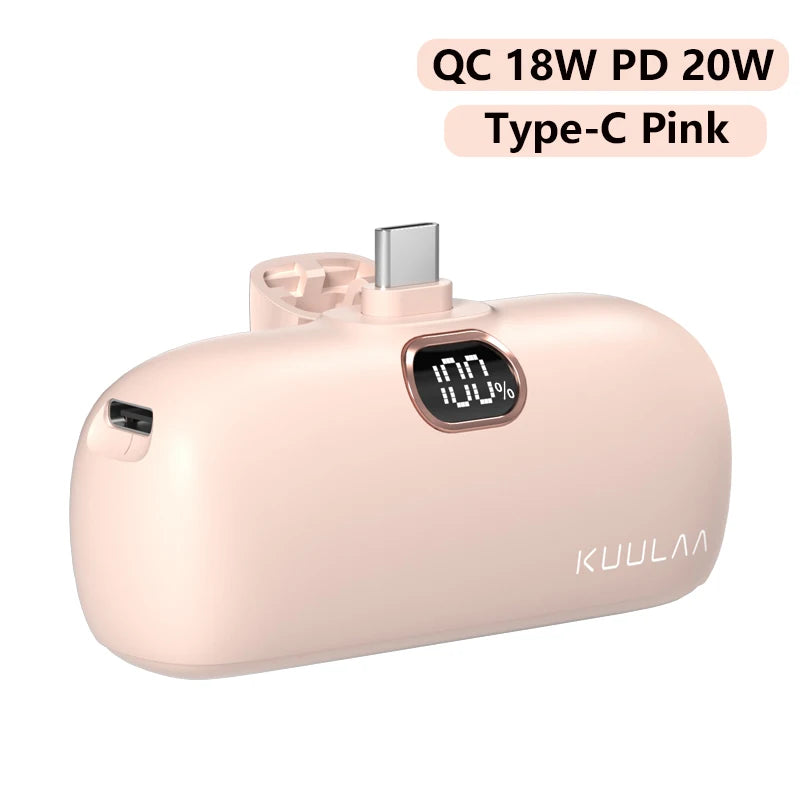 KUULAA 5000mAh Mini Power Bank – Fast Charging Portable Charger