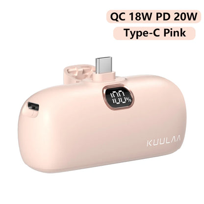 KUULAA 5000mAh Mini Power Bank – Fast Charging Portable Charger
