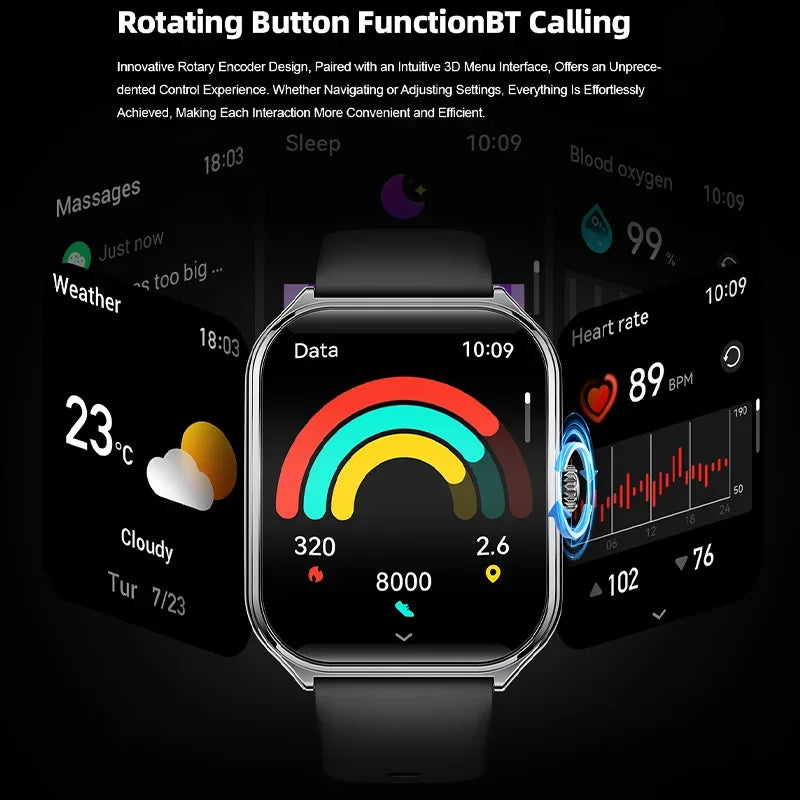 Ultra-Thin AMOLED Smart Watch – 1.96" HD Display & Bluetooth Calling