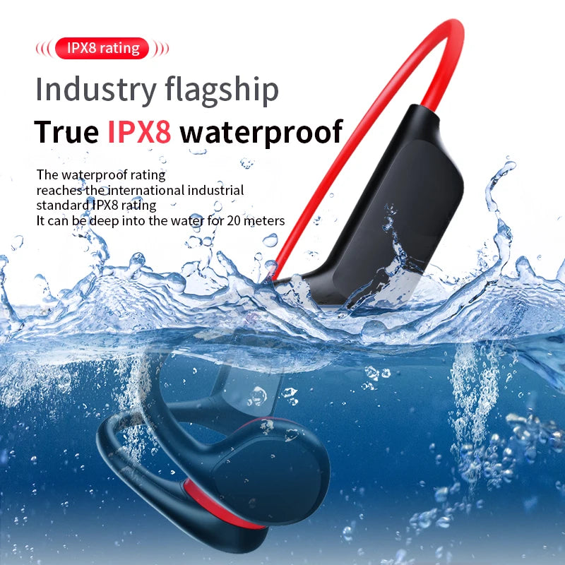 Bone Conduction Headphones – IPX8 Waterproof, 32GB MP3, Bluetooth 5.4