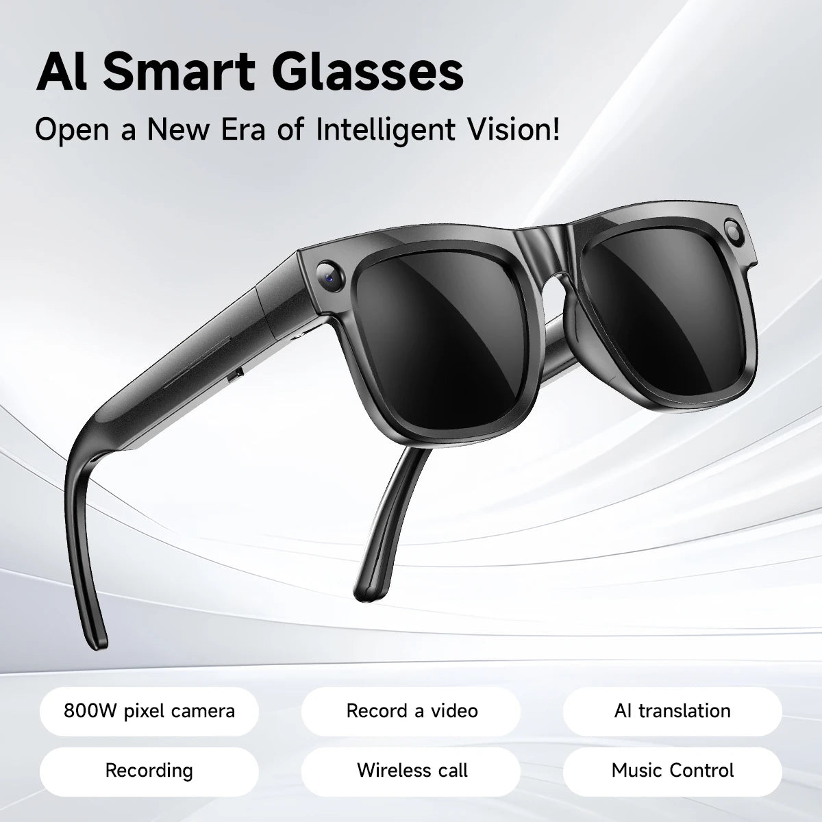 AI Camera Smart Glasses 2026 Photo & Video Recording Waterproof Bluetooth Sunglasses