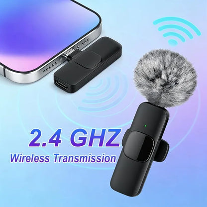 Wireless Lavalier Microphone for iPhone & Android with Noise Cancellation