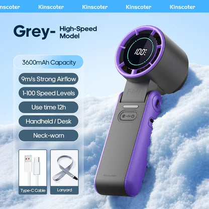 High-Speed Rechargeable Handheld Cooling Fan