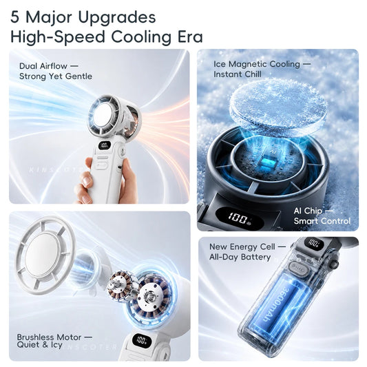 High-Speed Rechargeable Handheld Cooling Fan