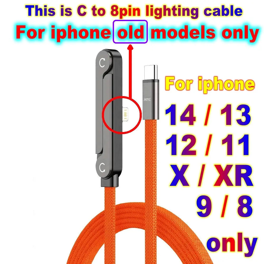 240W Fast Charging Cable with Foldable Stand