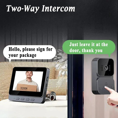 Smart WiFi Video Doorbell with 4.3" HD Screen & Night Vision