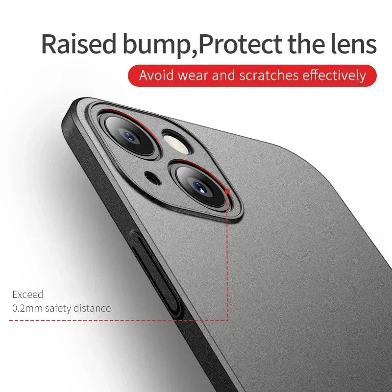 iPhone 17/16/15/14 Pro Max Slim Matte Shockproof Case Cover