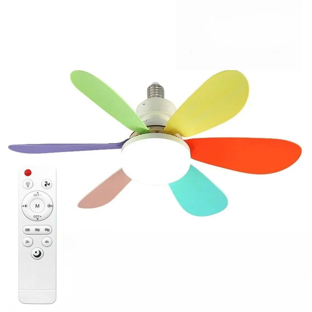 E27 LED Ceiling Fan Light with Remote | 3-Color Dimmable 3000K-6500K