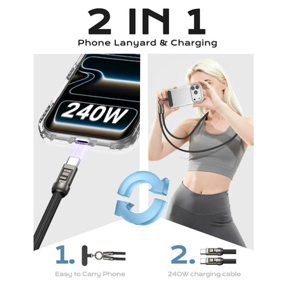 240W USB-C Lanyard Fast Charging Cable | PD 5A Quick Charge
