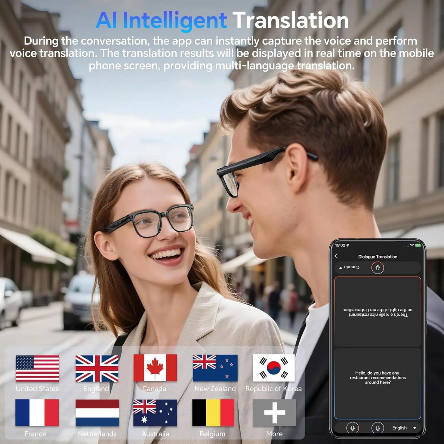 Smart AI Glasses – 1080P HD, ChatGPT & Bluetooth Sunglasses