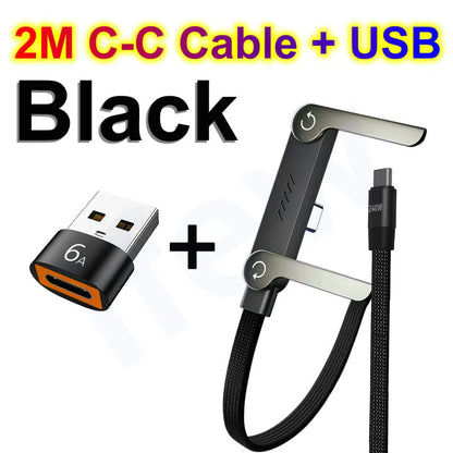 240W Fast Charging Cable with Foldable Stand