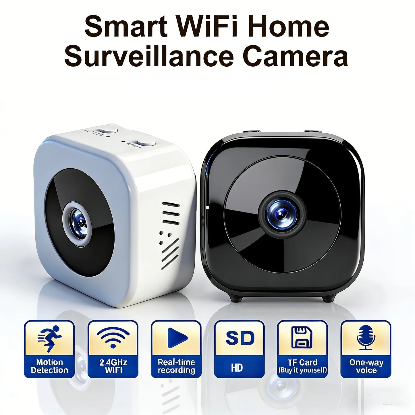 Mini HD WiFi Security Camera – Wireless Indoor Video & Audio Monitor