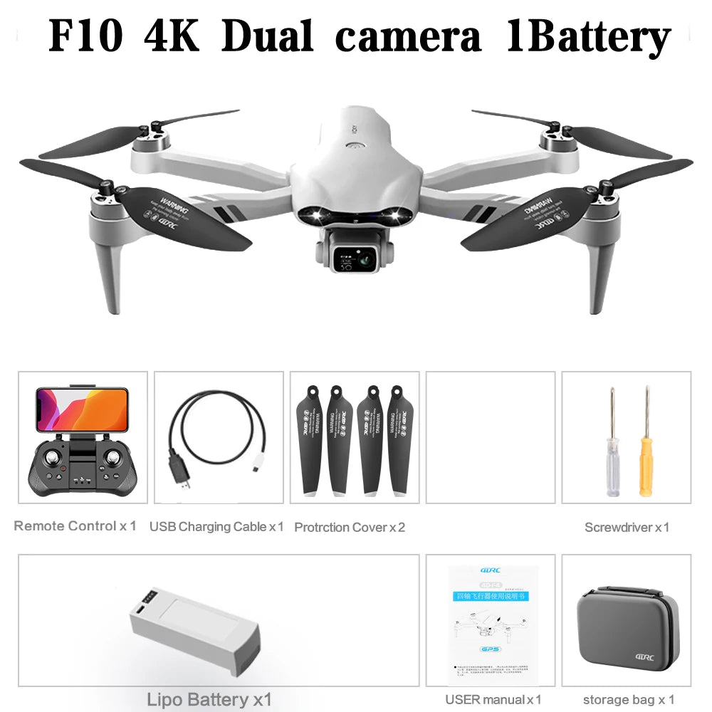 4DRC F10 GPS 6K HD Foldable RC Drone with 2KM Range
