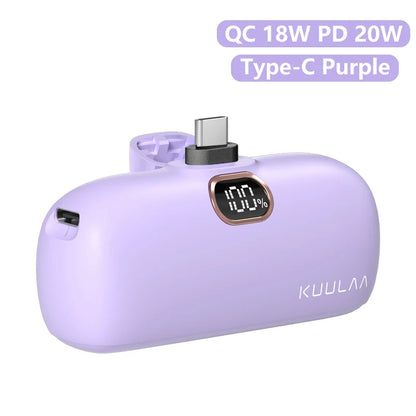 KUULAA 5000mAh Mini Power Bank – Fast Charging Portable Charger