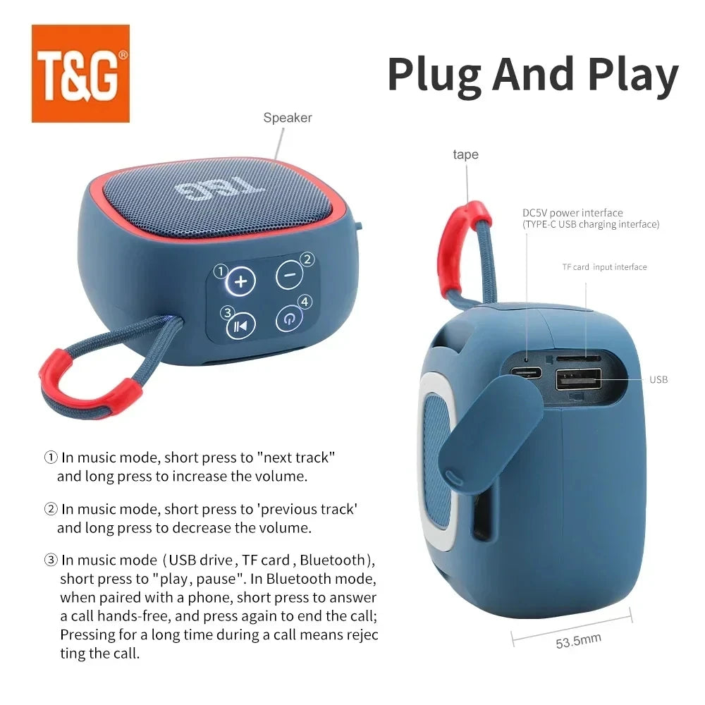 Portable Bluetooth Speaker FM Radio Waterproof Bass Speaker