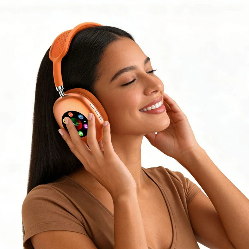 Wireless Headphones with LCD Touch Screen & HiFi Stereo Sound