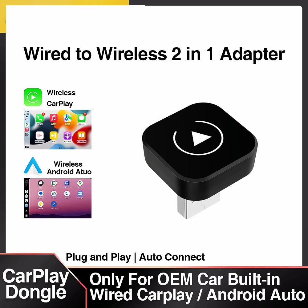 2-in-1 Wireless CarPlay & Android Auto AI Smart Box