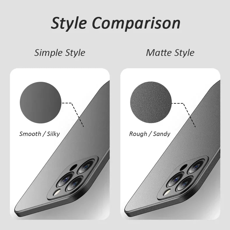 iPhone 17/16/15/14 Pro Max Slim Matte Shockproof Case Cover
