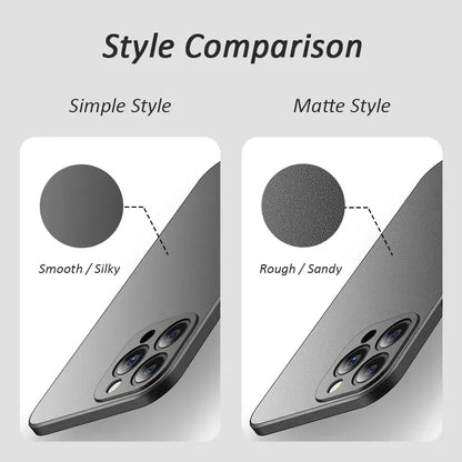 iPhone 17/16/15/14 Pro Max Slim Matte Shockproof Case Cover