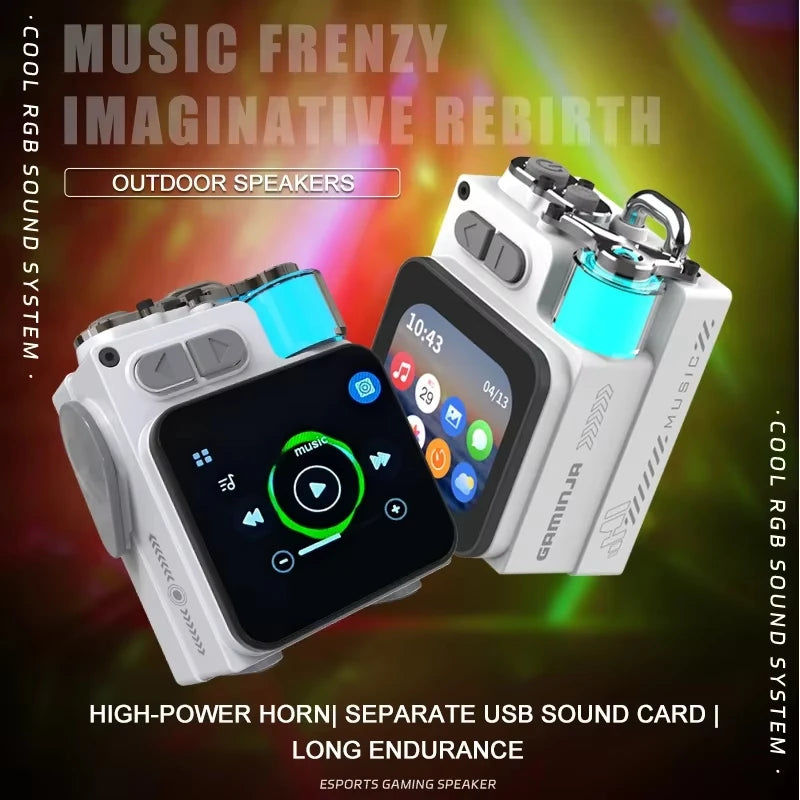 GAMINJA Bluetooth RGB Speaker with LED Clock Display