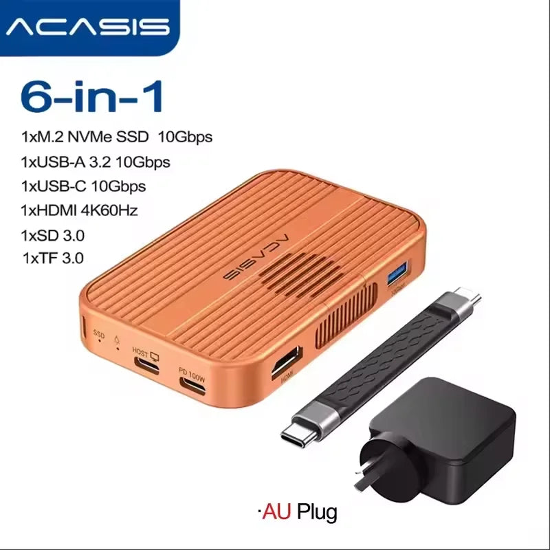 ACASIS USB-C M.2 NVMe SSD Enclosure – 10Gbps Magnetic Case for iPhone, Mac & Windows