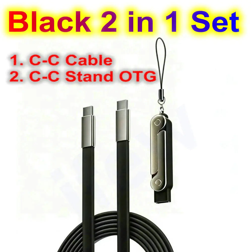 240W Fast Charging Cable with Foldable Stand