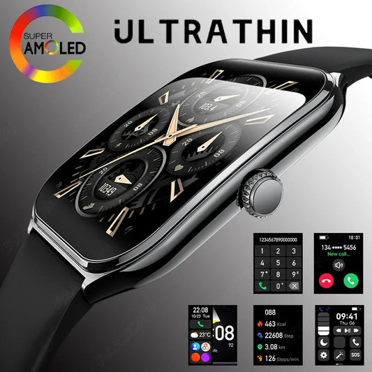 Ultra-Thin AMOLED Smart Watch – 1.96" HD Display & Bluetooth Calling