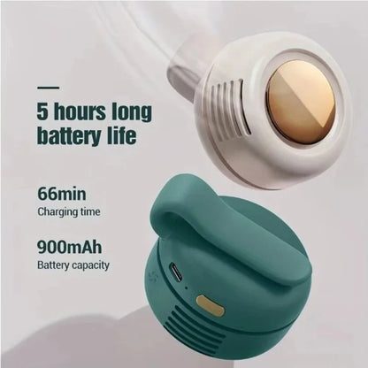 Portable Mini Bladeless Fan – USB Rechargeable 3-Speed Clip-On Waist & Shirt Cooling Fan