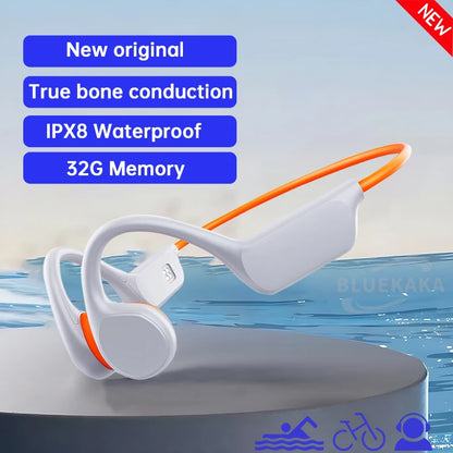 Bone Conduction Headphones – IPX8 Waterproof, 32GB MP3, Bluetooth 5.4