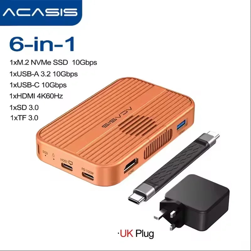 ACASIS USB-C M.2 NVMe SSD Enclosure – 10Gbps Magnetic Case for iPhone, Mac & Windows