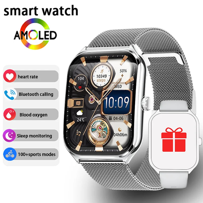 Ultra-Thin AMOLED Smart Watch – 1.96" HD Display & Bluetooth Calling