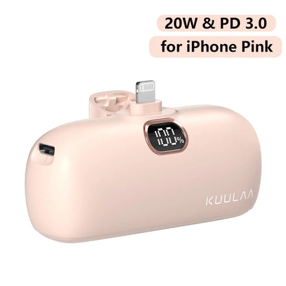 KUULAA 5000mAh Mini Power Bank – Fast Charging Portable Charger